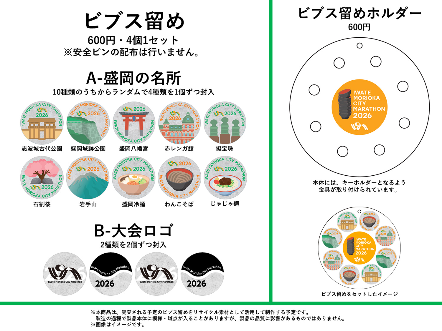 大会オリジナルビブス留め